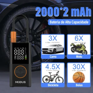 Mini Portable Rechargeable Air Pump, Wireless Air Compressor, Fill Tyre With Tire Calibrator And LED Emergency Light
