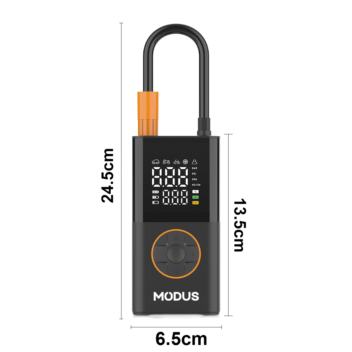 Mini Portable Rechargeable Air Pump, Wireless Air Compressor, Fill Tyre With Tire Calibrator And LED Emergency Light - Imagem 9