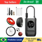 Bomba de Ar, Calibrador de Ar Digital Portátil para Pneus de Carro e Bicicleta