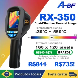 Câmera Térmica A-BF RX-350 160×120 IR Medição -20°C a 550°C com Software para PC