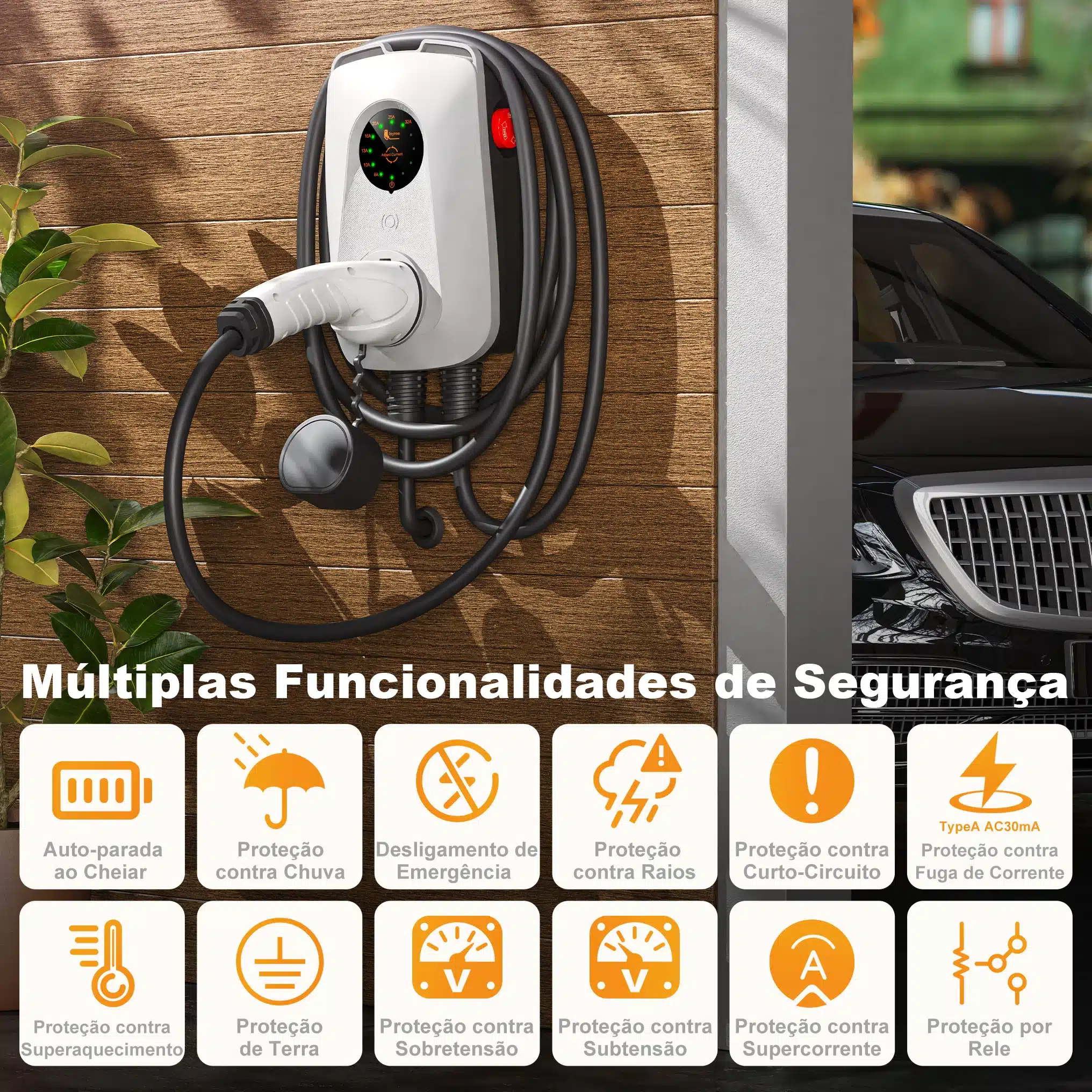 Carregador Veicular Wallbox Elétrico Tipo 2 32A 7kW feyree - Imagem 5