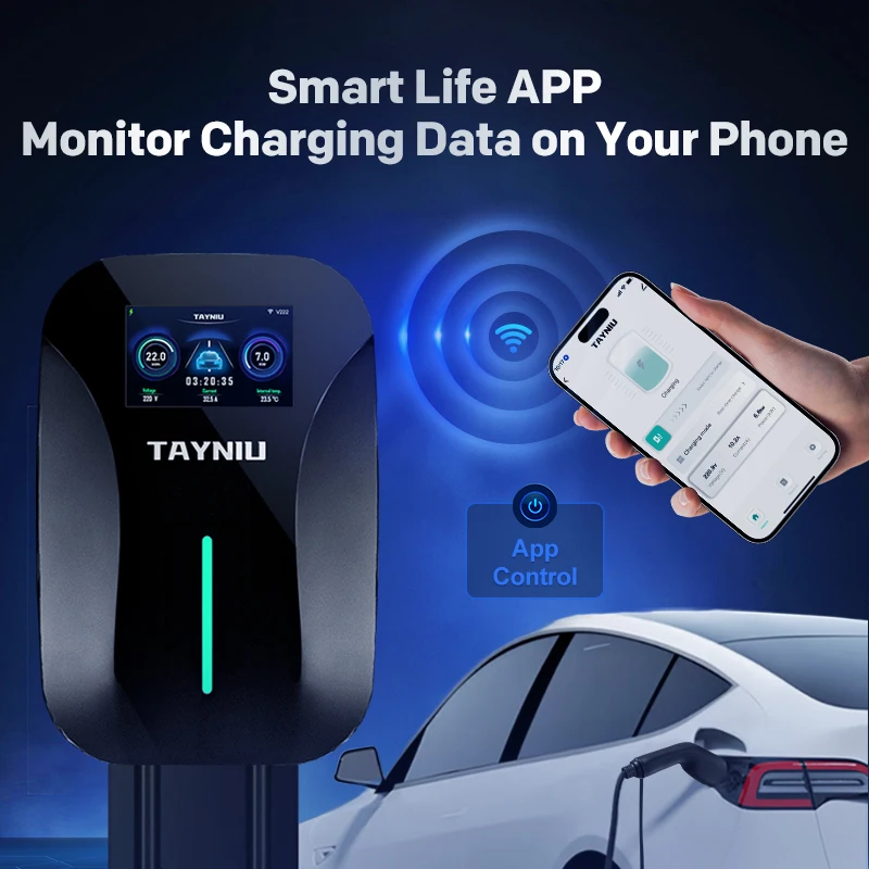 Carregador Veicular TAYNIU 7kW Tipo 2 Wallbox com Controle via App - Imagem 2