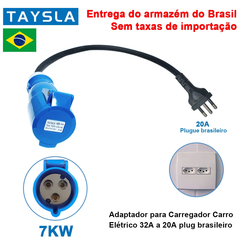 Adaptador TAYSLA CEE Fêmea para Padrão Brasileiro 10A e 20A