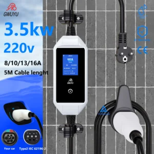 Carregador Veícular Elétrico e Hibrido GWUYU Tipo 2 7 kW 32A - Portátil