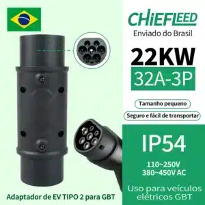Adaptador EV Chiefleed IEC 62196 Tipo 2 para GBT 32A 22kW/7,2kW