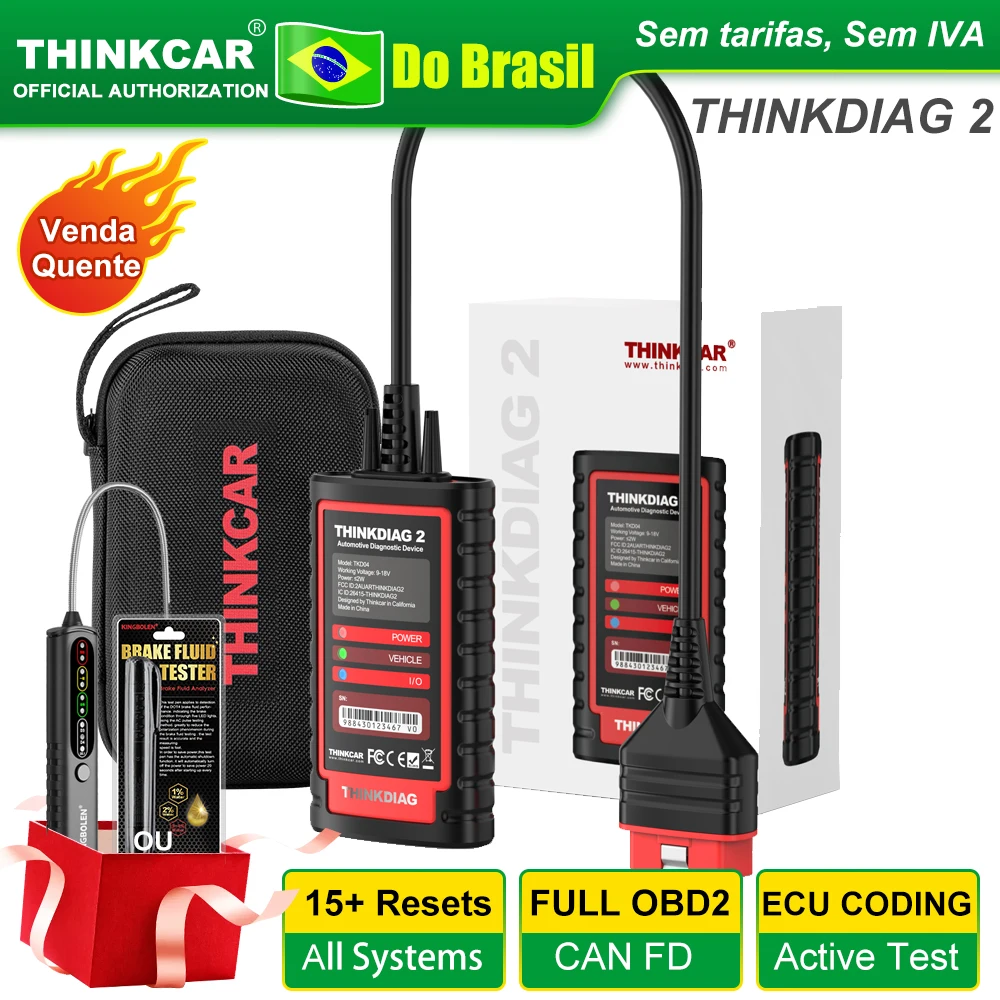 Scanner OBD2 THINKDIAG 2 Bluetooth CAN FD Codificação ECU