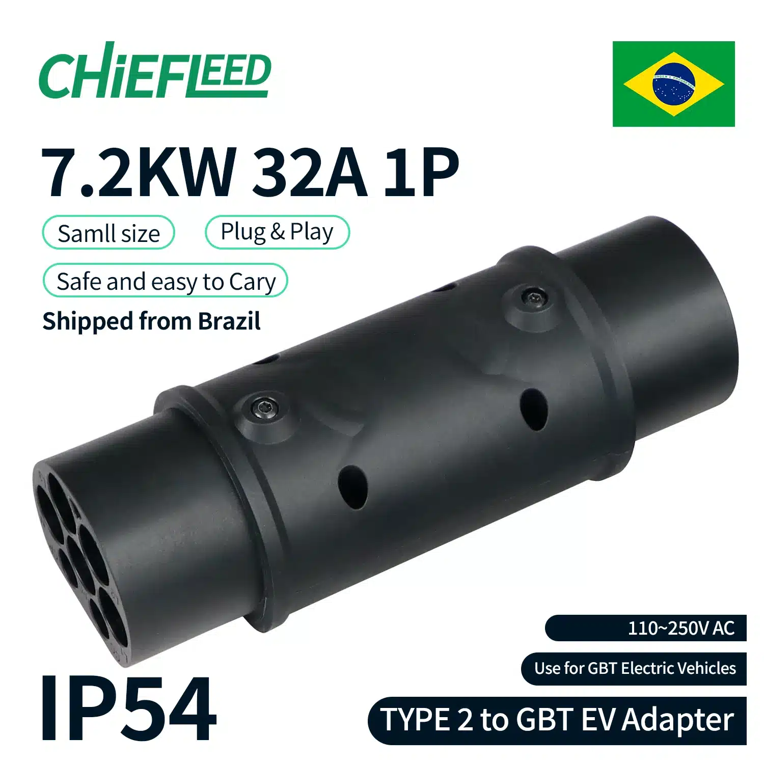 Adaptador EV Chiefleed IEC 62196 Tipo 2 para GBT 32A 22kW/7,2kW - Imagem 6
