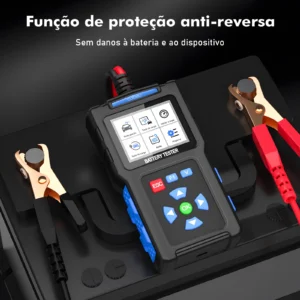 Analisador de Bateria para Carros - Testador e Carregador de Bateria Automotiva - BT300
