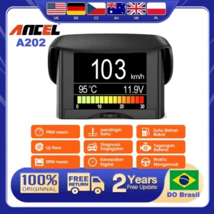 Computador de Bordo OBD2 ANCEL A202 HUD Velocidade Consumo Temperatura Digital