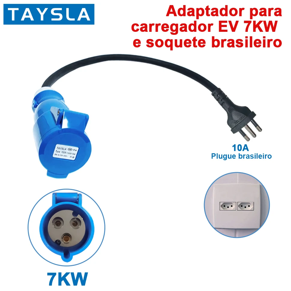Adaptador TAYSLA CEE Fêmea para Padrão Brasileiro 10A e 20A - Imagem 2