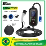 Carregador Portátil para Veículo Elétrico JDMEX Tipo 2 – 7kW 32A ou 3,5kW - Compatível com BYD GWM JAECOO