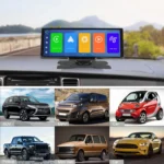 Central Multimídia Portátil com CarPlay Android Auto Wireless com Câmera DVR