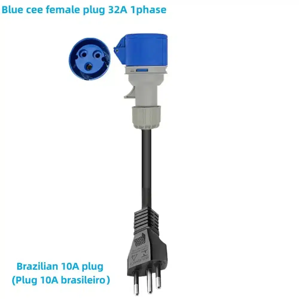 Adaptador CEE Azul 32A para Plug Brasileiro 10A/20A - Imagem 5