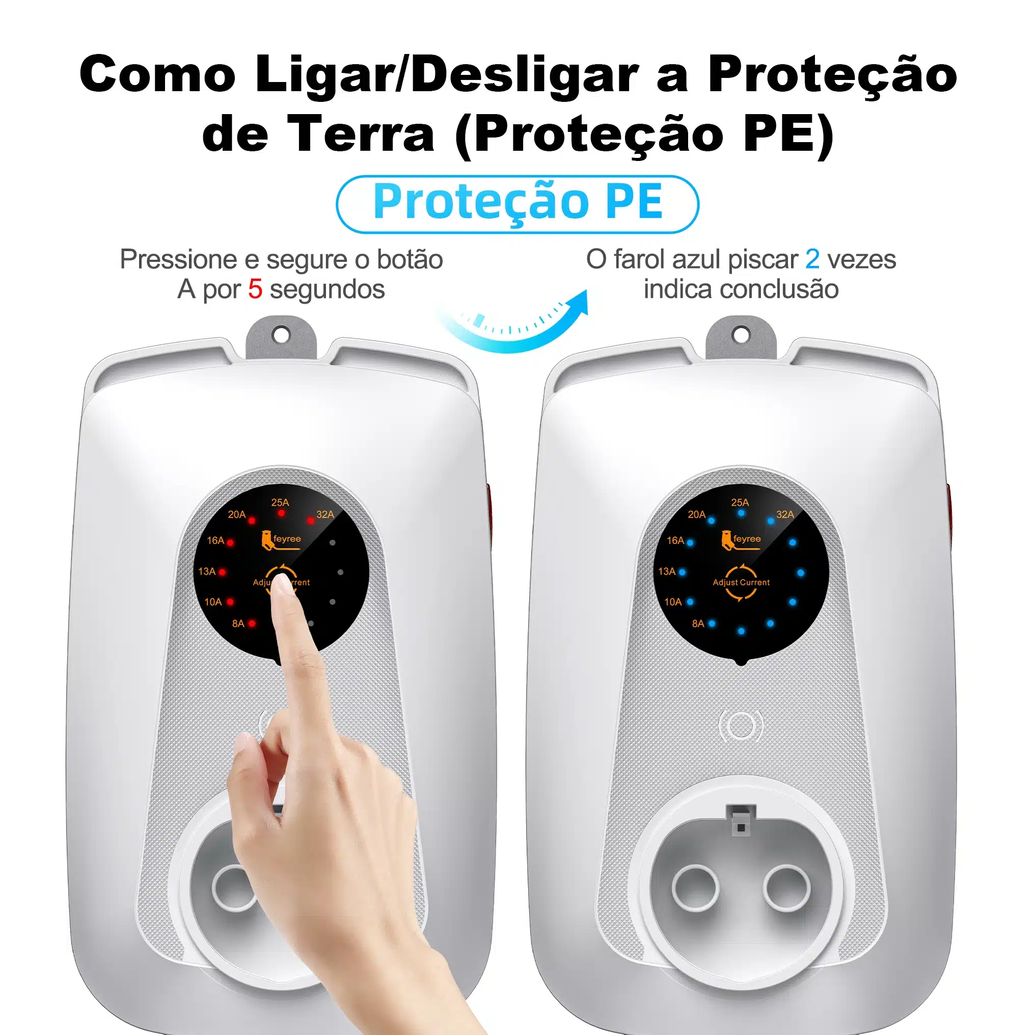 Carregador Veicular Wallbox Elétrico Tipo 2 32A 7kW feyree - Imagem 9