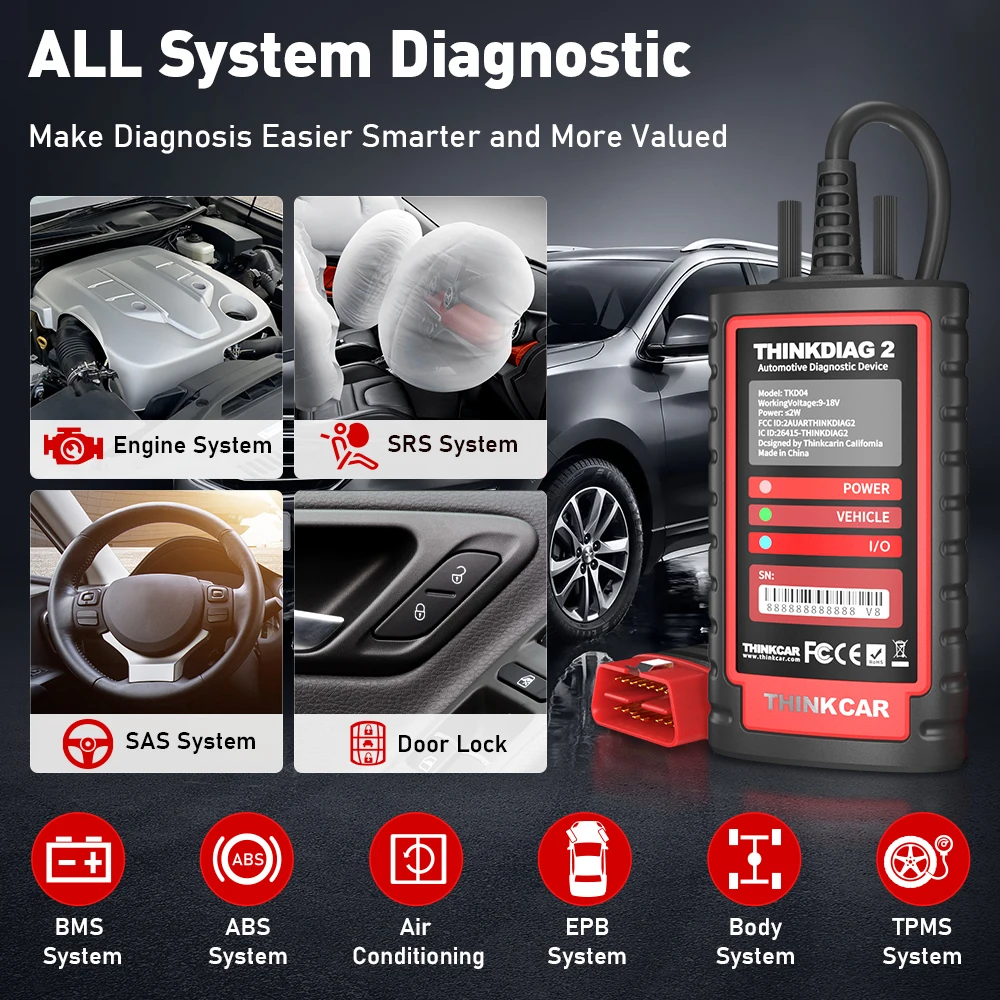 Scanner OBD2 THINKDIAG 2 Bluetooth CAN FD Codificação ECU - Imagem 4