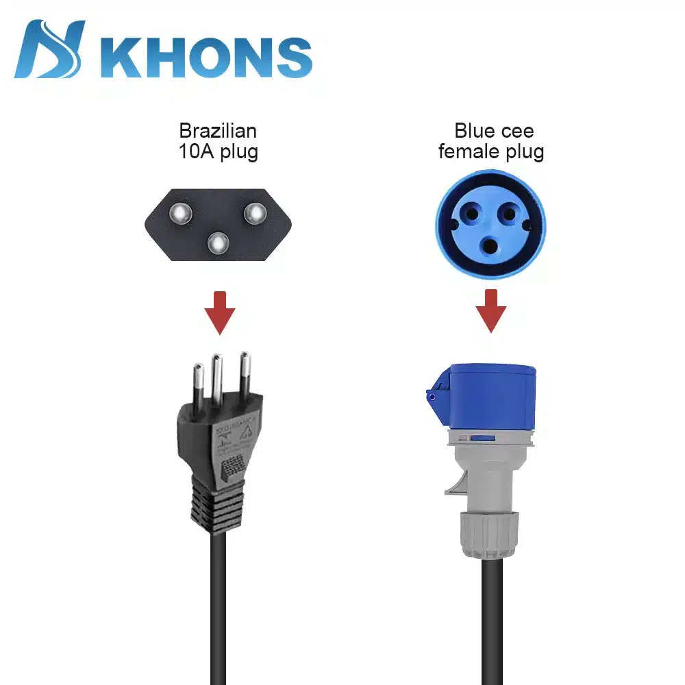 Adaptador CEE Azul 32A para Plug Brasileiro 10A/20A - Imagem 2